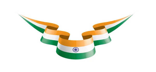 Bandera de la India, ilustración vectorial sobre fondo blanco — Vector de stock