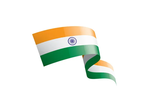 India vlag, vector illustratie op een witte achtergrond — Stockvector