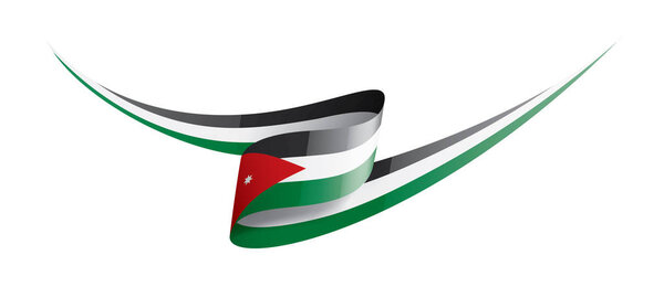 Jordan flag, vector illustration on a white background