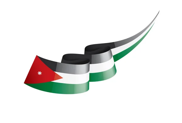 Bandera de Jordania, ilustración vectorial sobre fondo blanco — Vector de stock