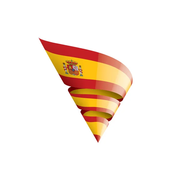 西班牙国旗，白色背景上的矢量插图 — 图库矢量图片