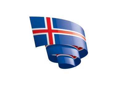 İzlanda bayrağı, beyaz arkaplanda vektör illüstrasyonu