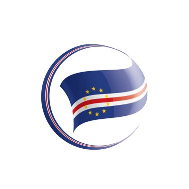 Cape Verde bayrağı, beyaz arkaplanda vektör çizimi