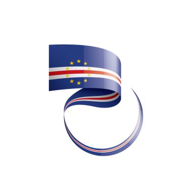 Cape Verde bayrağı, beyaz arkaplanda vektör çizimi