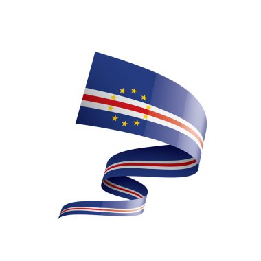 Cape Verde bayrağı, beyaz arkaplanda vektör çizimi