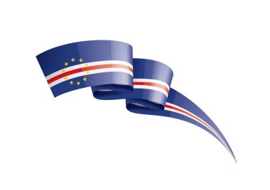 Cape Verde bayrağı, beyaz arkaplanda vektör çizimi