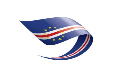 Cape Verde bayrağı, beyaz arkaplanda vektör çizimi