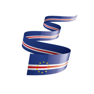 Cape Verde bayrağı, beyaz arkaplanda vektör çizimi