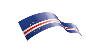 Cape Verde bayrağı, beyaz arkaplanda vektör çizimi