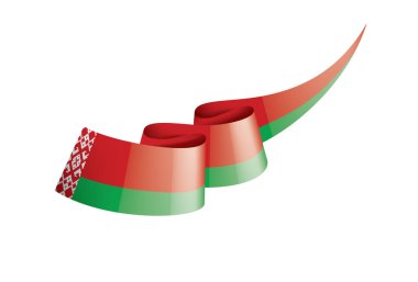 Beyaz Rusya bayrağı, beyaz bir arka plan üzerinde vektör çizim