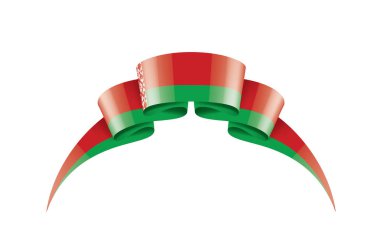 Beyaz Rusya bayrağı, beyaz bir arka plan üzerinde vektör çizim