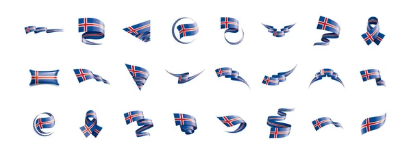 Bandeira da Islândia, ilustração vetorial sobre um fundo branco —  Vetores de Stock