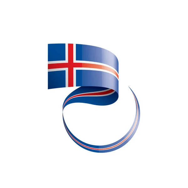 Εθνική Σημαία Της Ισλανδίας Διανυσματική Απεικόνιση Λευκό Φόντο — Διανυσματικό Αρχείο