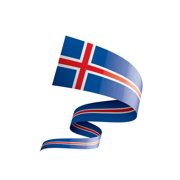 Islanda bandiera, illustrazione vettoriale su sfondo bianco — Vettoriale Stock