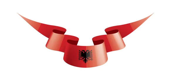 Albanien-Flagge, Vektorabbildung auf weißem Hintergrund — Stockvektor