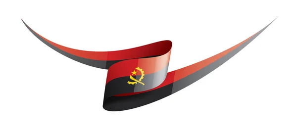 アンゴラ国旗、白の背景にベクトル画像 — ストックベクタ