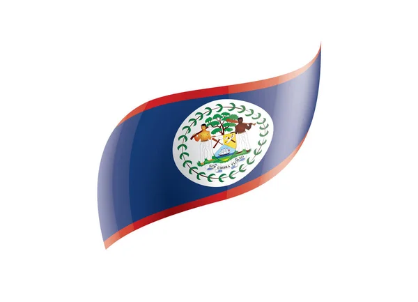 Drapeau Belize, illustration vectorielle sur fond blanc — Image vectorielle