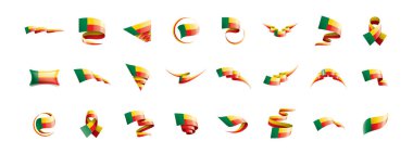 Benin bayrağı, beyaz bir arka plan üzerinde vektör çizim