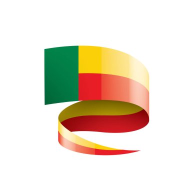 Benin bayrağı, beyaz bir arka plan üzerinde vektör çizim