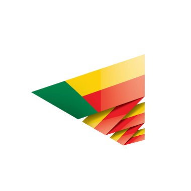 Benin bayrağı, beyaz bir arka plan üzerinde vektör çizim