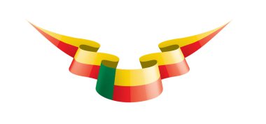 Benin bayrağı, beyaz bir arka plan üzerinde vektör çizim