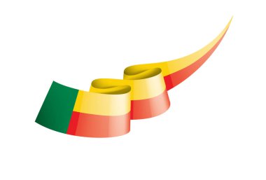 Benin bayrağı, beyaz bir arka plan üzerinde vektör çizim