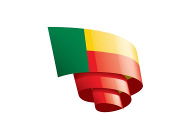 Benin bayrağı, beyaz bir arka plan üzerinde vektör çizim