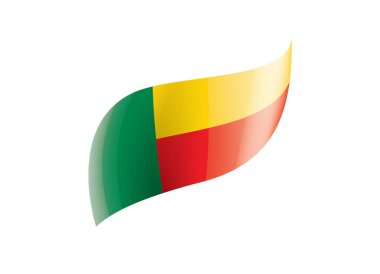 Benin bayrağı, beyaz bir arka plan üzerinde vektör çizim