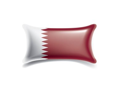 Katar bayrak, beyaz bir arka plan üzerinde vektör çizim