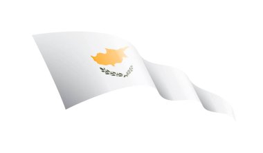 Kıbrıs bayrağı, beyaz bir arka plan üzerinde vektör çizim