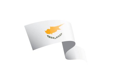 Kıbrıs bayrağı, beyaz bir arka plan üzerinde vektör çizim