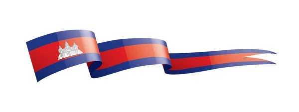 Drapeau du Cambodge, illustration vectorielle sur fond blanc — Image vectorielle