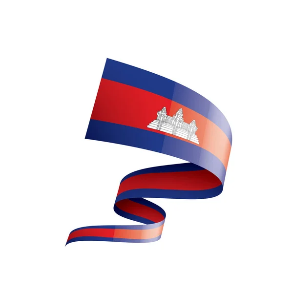 Drapeau du Cambodge, illustration vectorielle sur fond blanc — Image vectorielle