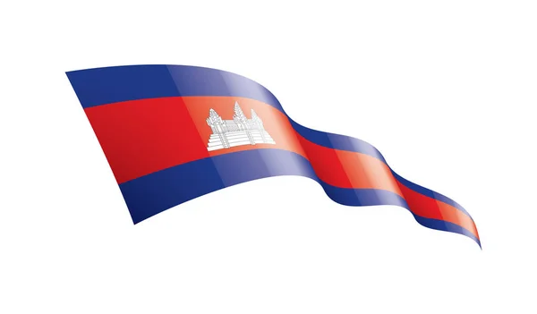 Drapeau du Cambodge, illustration vectorielle sur fond blanc — Image vectorielle