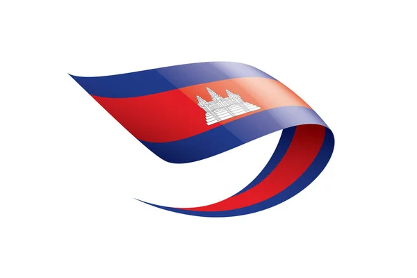 Kambodža vlajka, vektorové ilustrace na bílém pozadí — Stockový vektor