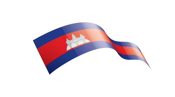 Drapeau du Cambodge, illustration vectorielle sur fond blanc — Image vectorielle