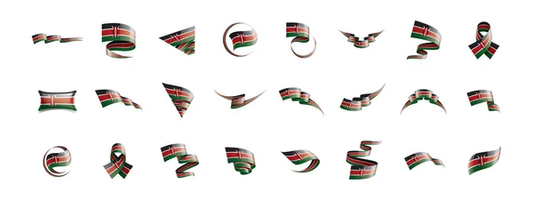 Bendera Kenya, gambar vektor pada latar belakang putih - Stok Vektor