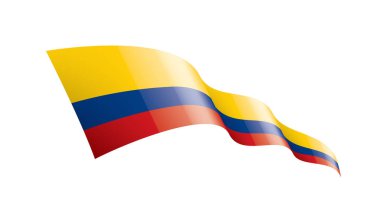 Beyaz arka planda Kolombiya bayrağı, vektör illüstrasyonu