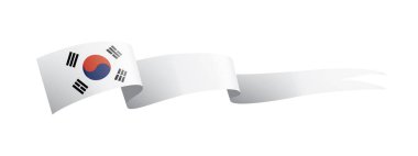 Güney Kore bayrağı, beyaz bir arka plan üzerinde vektör çizim
