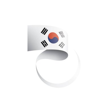 Güney Kore bayrağı, beyaz bir arka plan üzerinde vektör çizim