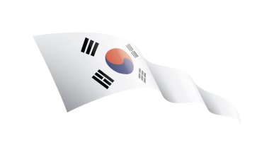 Güney Kore bayrağı, beyaz bir arka plan üzerinde vektör çizim