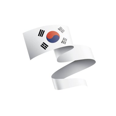Güney Kore bayrağı, beyaz bir arka plan üzerinde vektör çizim