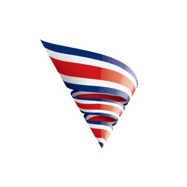 Kosta Rika bayrağı, beyaz arkaplanda vektör illüstrasyonu