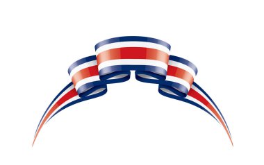 Kosta Rika bayrağı, beyaz arkaplanda vektör illüstrasyonu