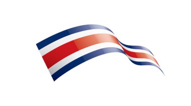 Kosta Rika bayrağı, beyaz arkaplanda vektör illüstrasyonu