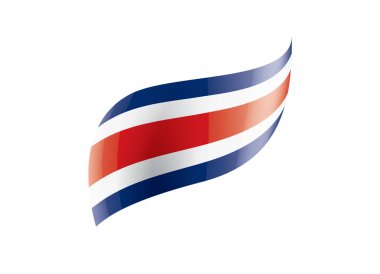 Kosta Rika bayrağı, beyaz arkaplanda vektör illüstrasyonu