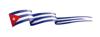 Küba bayrağı, beyaz arkaplanda vektör illüstrasyonu