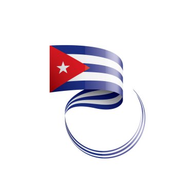 Küba bayrağı, beyaz arkaplanda vektör illüstrasyonu