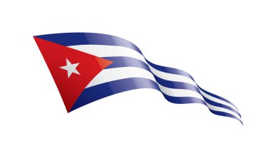 Küba bayrağı, beyaz arkaplanda vektör illüstrasyonu