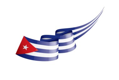 Küba bayrağı, beyaz arkaplanda vektör illüstrasyonu